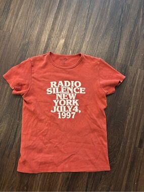 Brandy Radio Silence New York July 4, 1997 Graphic Tee - Rust Orange
